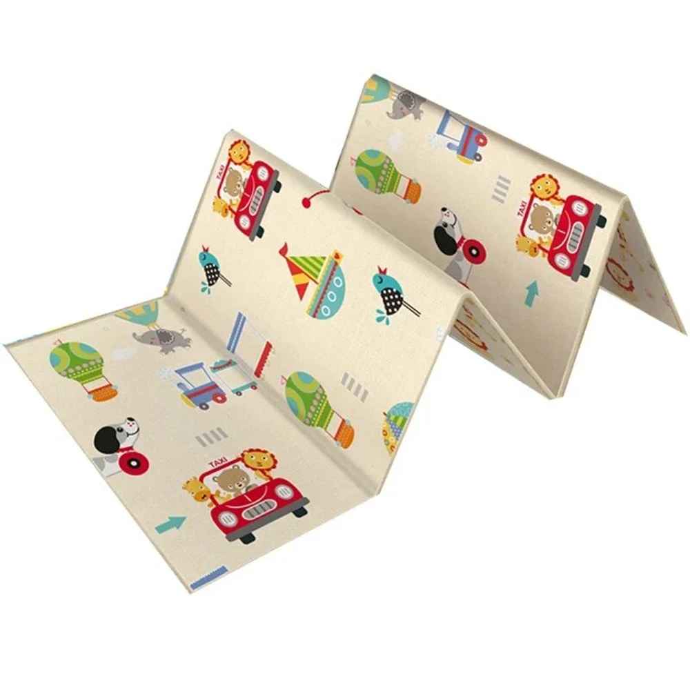 Activities Mat for Baby Non-toxic Outdoor Camping Foldable Play Mat Double-Sided Cartoon Pattern Waterproof Carpet Easy To Carry