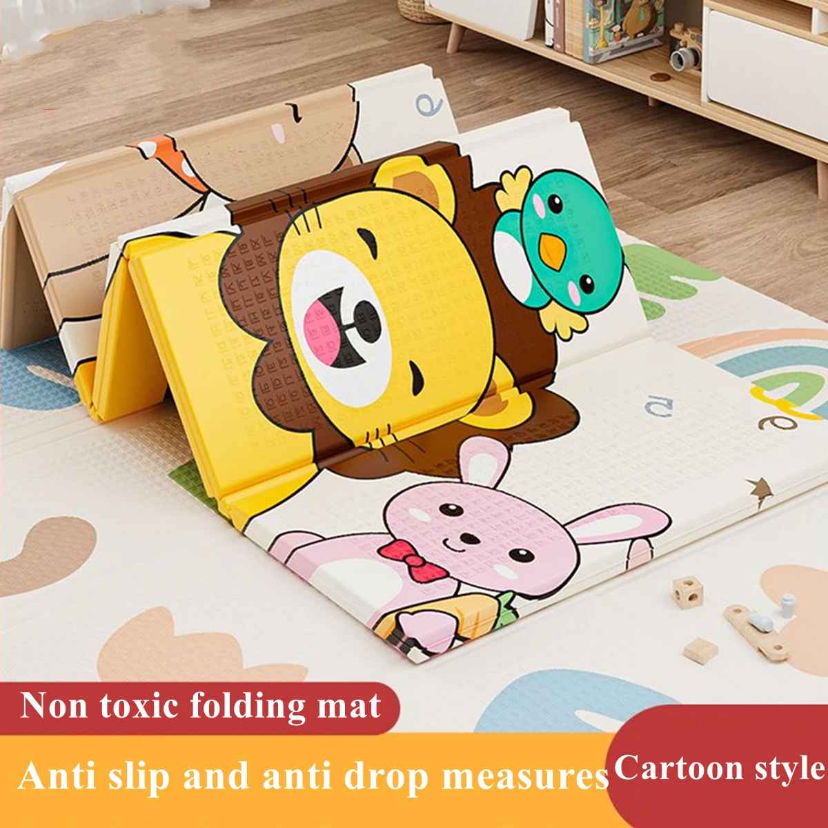 Activities Mat for Baby Non-toxic Outdoor Camping Foldable Play Mat Double-Sided Cartoon Pattern Waterproof Carpet Easy To Carry